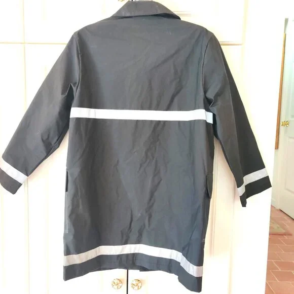 Lands' End Black Reflective Raincoat, Size Medium (10-12), NWT - Picture 3 of 5